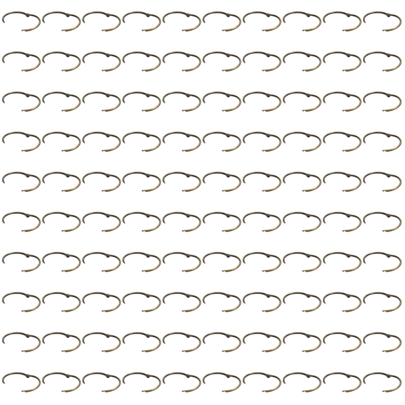 Lot de 100 anneaux de reliure articulés, anneaux métalliques en fer de 2,5 cm pour feuilles mobiles, albums photo DIY, fiches, porte-clés, bureau et scrapbooking