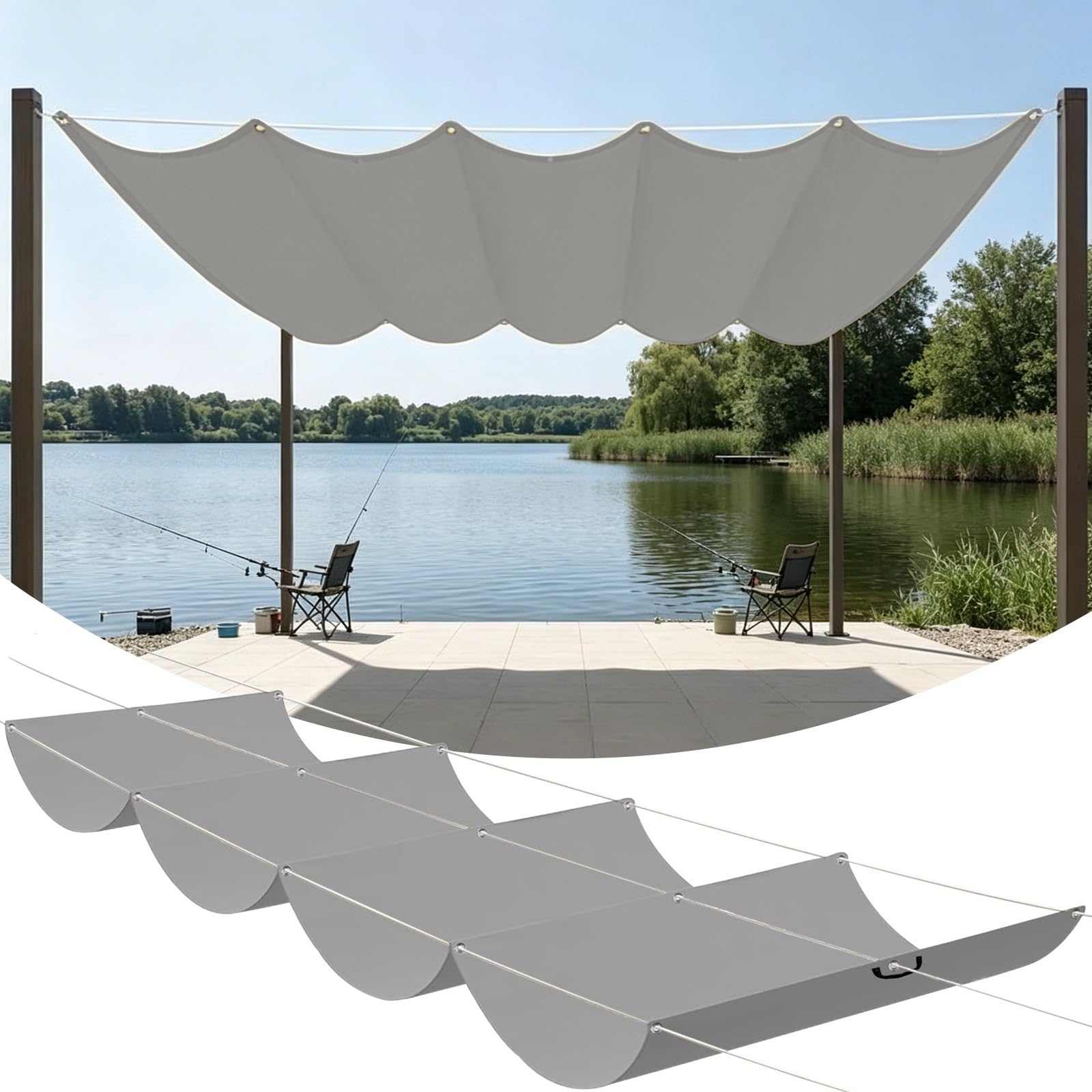 Toile tendue 180G m² rétractable pour terrasse et jardin avec voiles d'ombrage imperméables