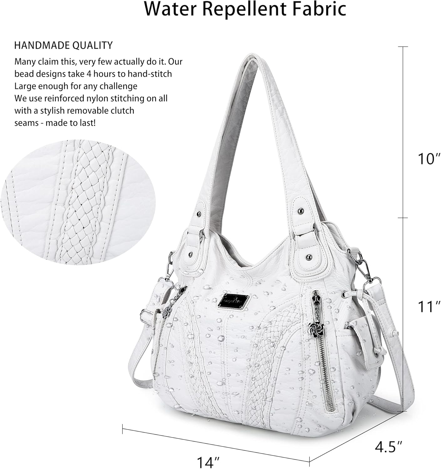 Purses and Handbags Women Fashion Tote Bag Shoulder Bags Top Handle Satchel Purses Washed Synthetic Leather Handbag - Image 3