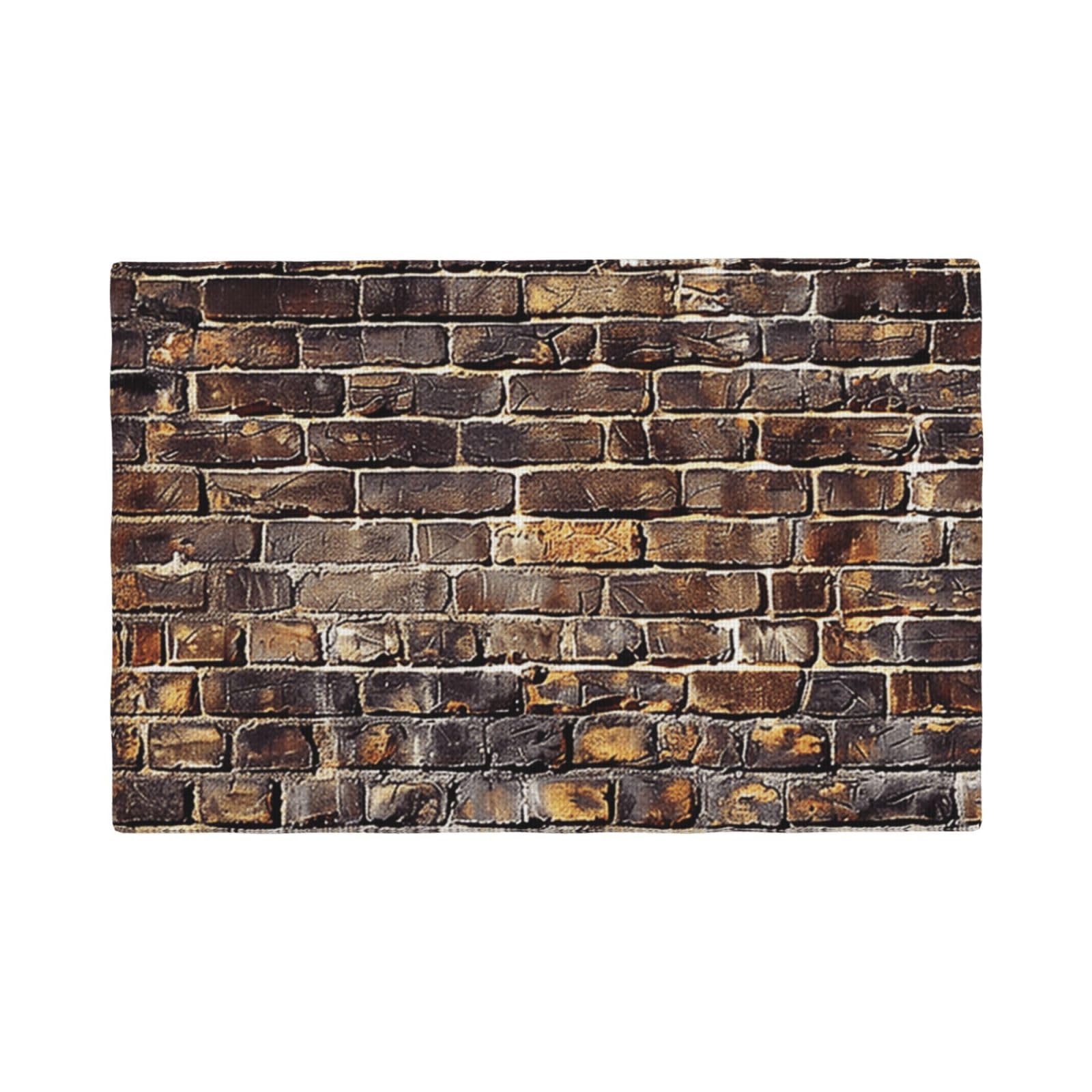 Industrial Brick Wall Background Print Placemats Set, Heat Resistant Washable Placemat 12x18in Table Mats for Party Kitchen Dining Table Decoration Indoor Outdoor, Six Piece