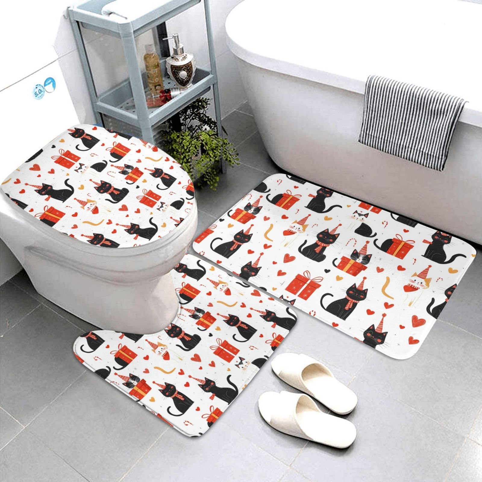 Tapis de salle de bain chat pour égayer votre routine matinale avec douceur
