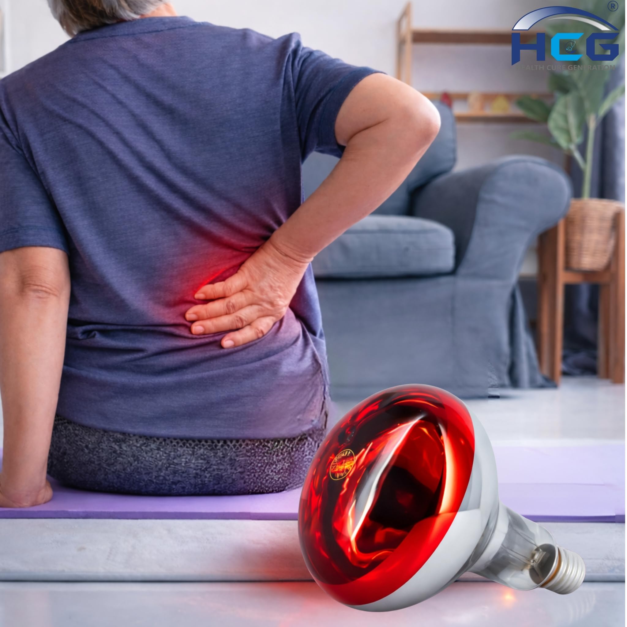 HCG Infrared Heat Therapy Bulb 150W E27 Medical Grade 250V | Orthopedic Pain Relief Lamp | Made in India Infrared Bulb for Muscle Aches & Joint Therapy 3