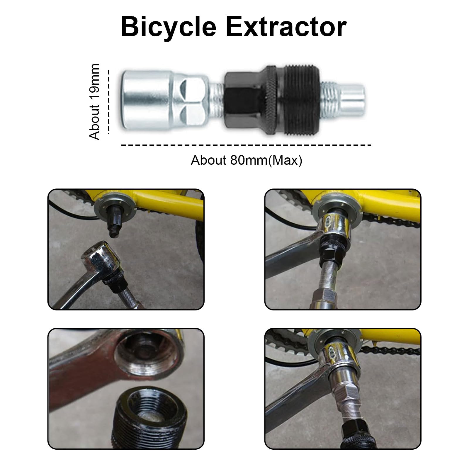 Set di attrezzi per bicicletta, 8 pezzi, incluso strumento di rimozione della cassetta della bicicletta, strumento di rimozione della manovella della bicicletta, strumento di rimozione dell'anello di
