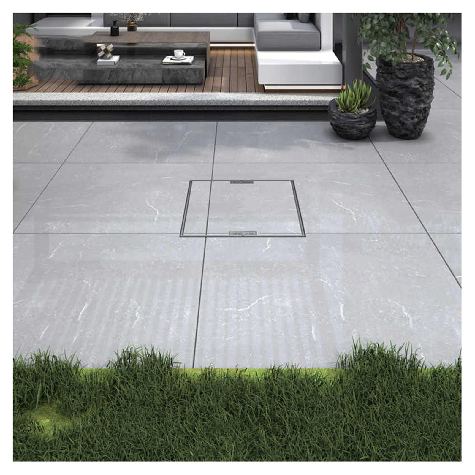 GJMSSMY Recessed Manhole Cover Circular Resin Manhole Cover, Portable Embedded and Frame, Invisible Drain, Outdoor Garden Septic Tank