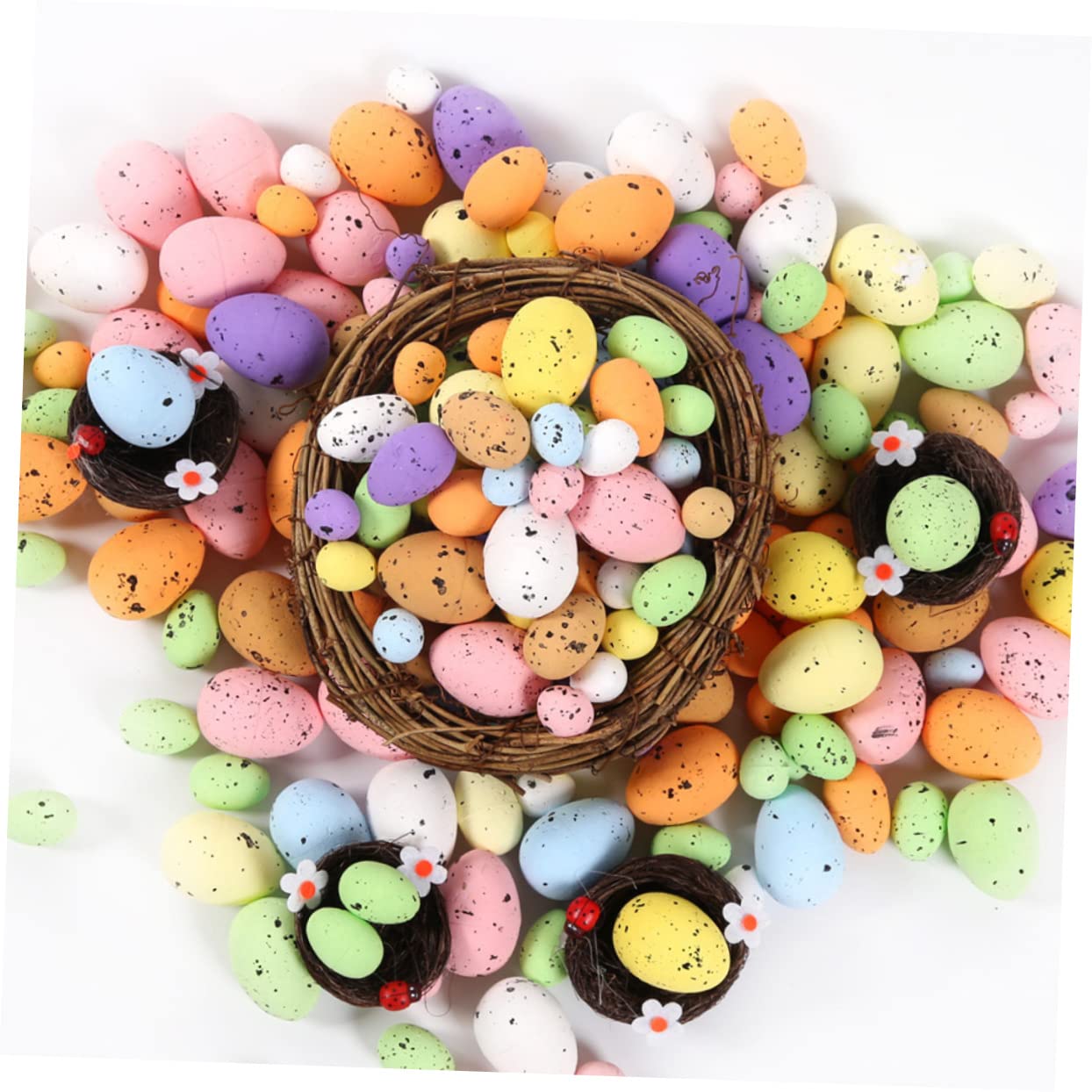 3 Set di Decorazioni Pasquali Allingrosso Set Leggero Finto Uova di Pasqua Imitazione Colorate 200 Pezzi * 3