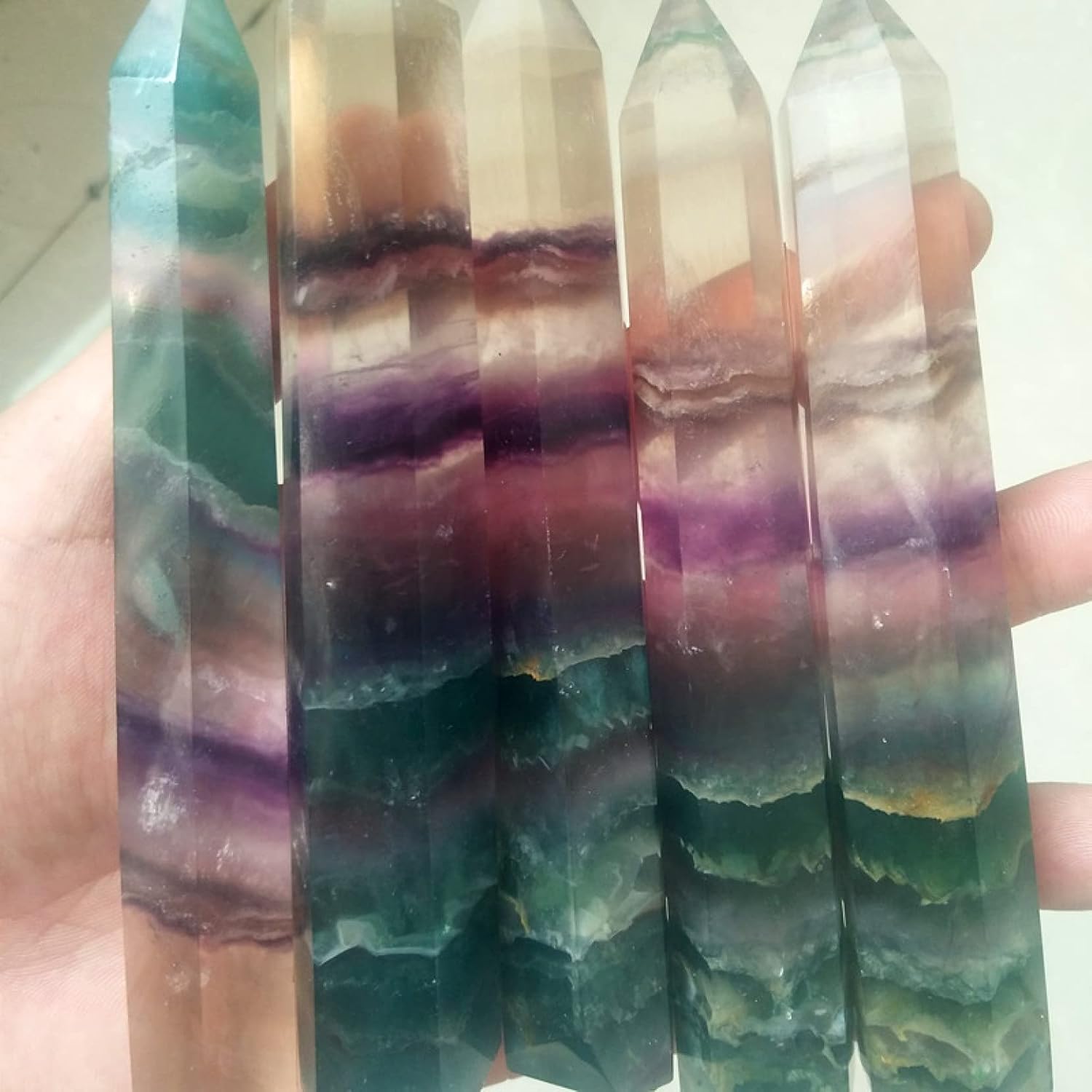 天然水晶の原石 天然クリスタルラフ 1 ピースナチュラル色の蛍石クリスタルポイント装飾品クリスタルの杖と風水置物ポリッシュクリスタル