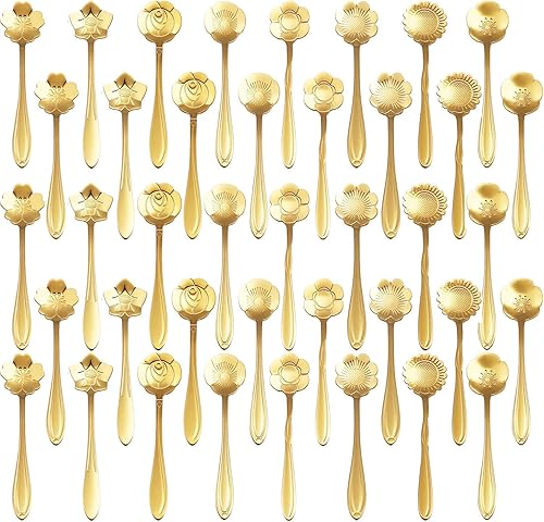 PBIEHSR - Juego de cucharadita de café cuchara de té de acero inoxidable de dos longitudes diferentes cuchara de postre para mezclar bebidas