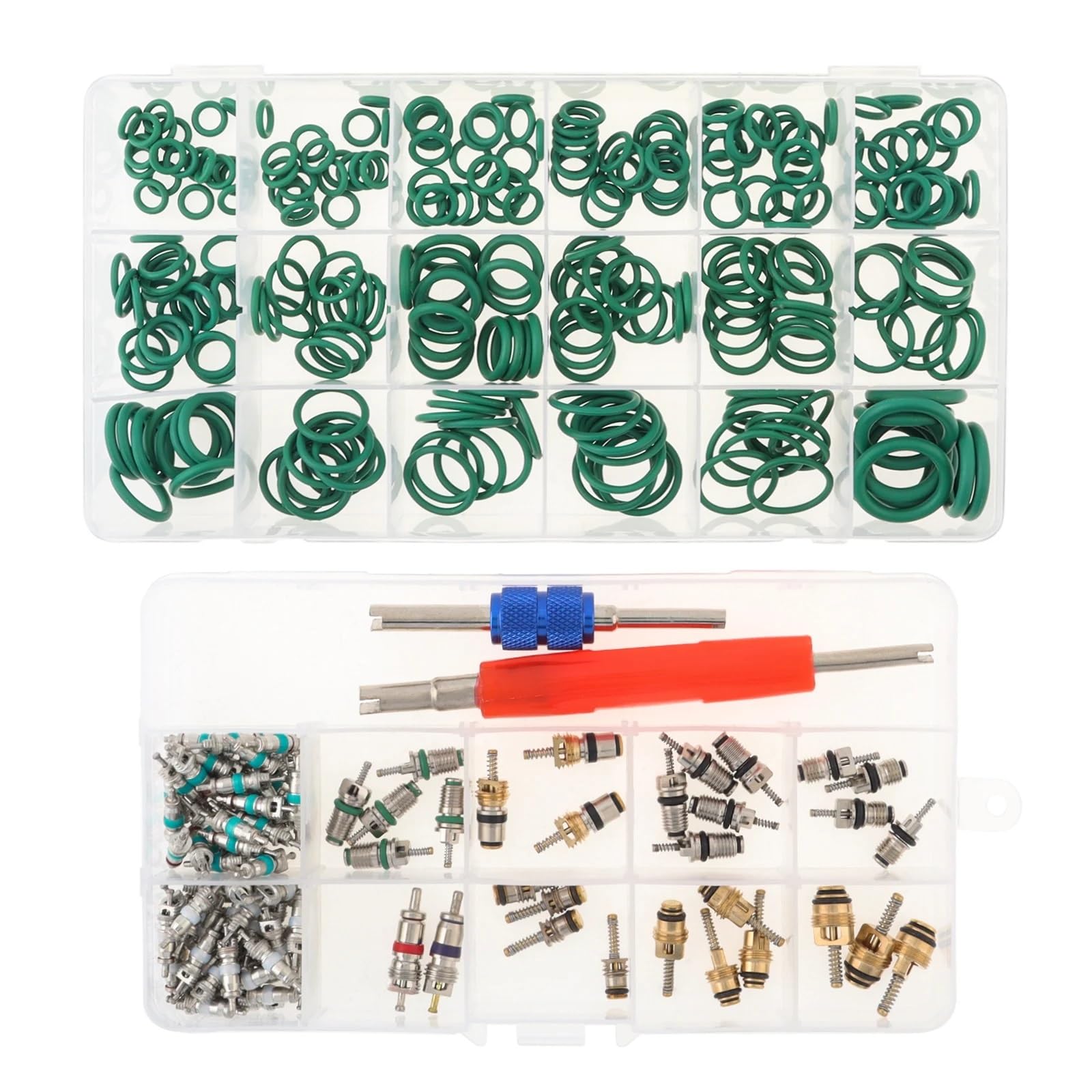Juego de 270 Juntas tóricas de Goma for Aire Acondicionado automotriz, 100 núcleos de válvula de Aire Acondicionado R12/R134a, reparación de líneas de refrigeración for automóviles.