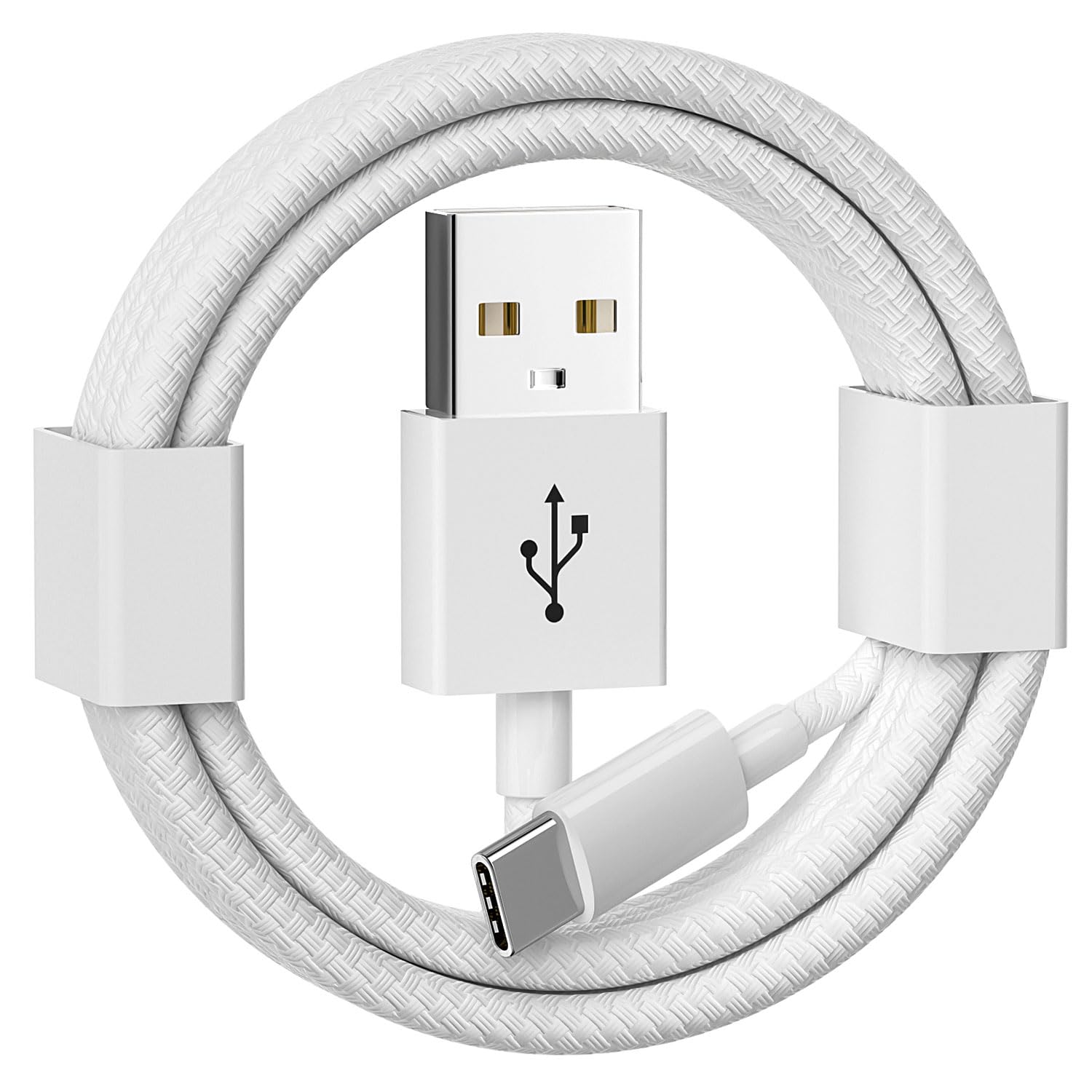 Short IPhone 17/16/16E Woven Charger Cable, USB A to USB C 0.5m