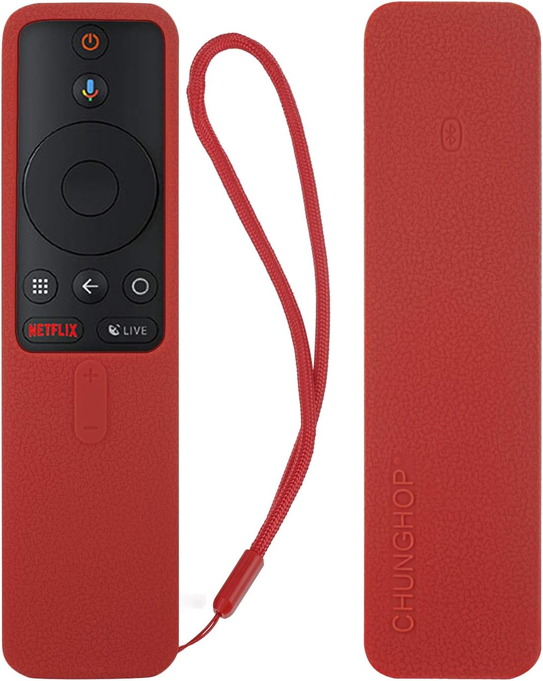 NCProtective Silicone Remote Case for XIAOMI MI Box S MI Box X Remote Cover Shockproof Remote Holder for MI Box S Remote Anti-Slip Anti-Lost with Lanyard (Red)