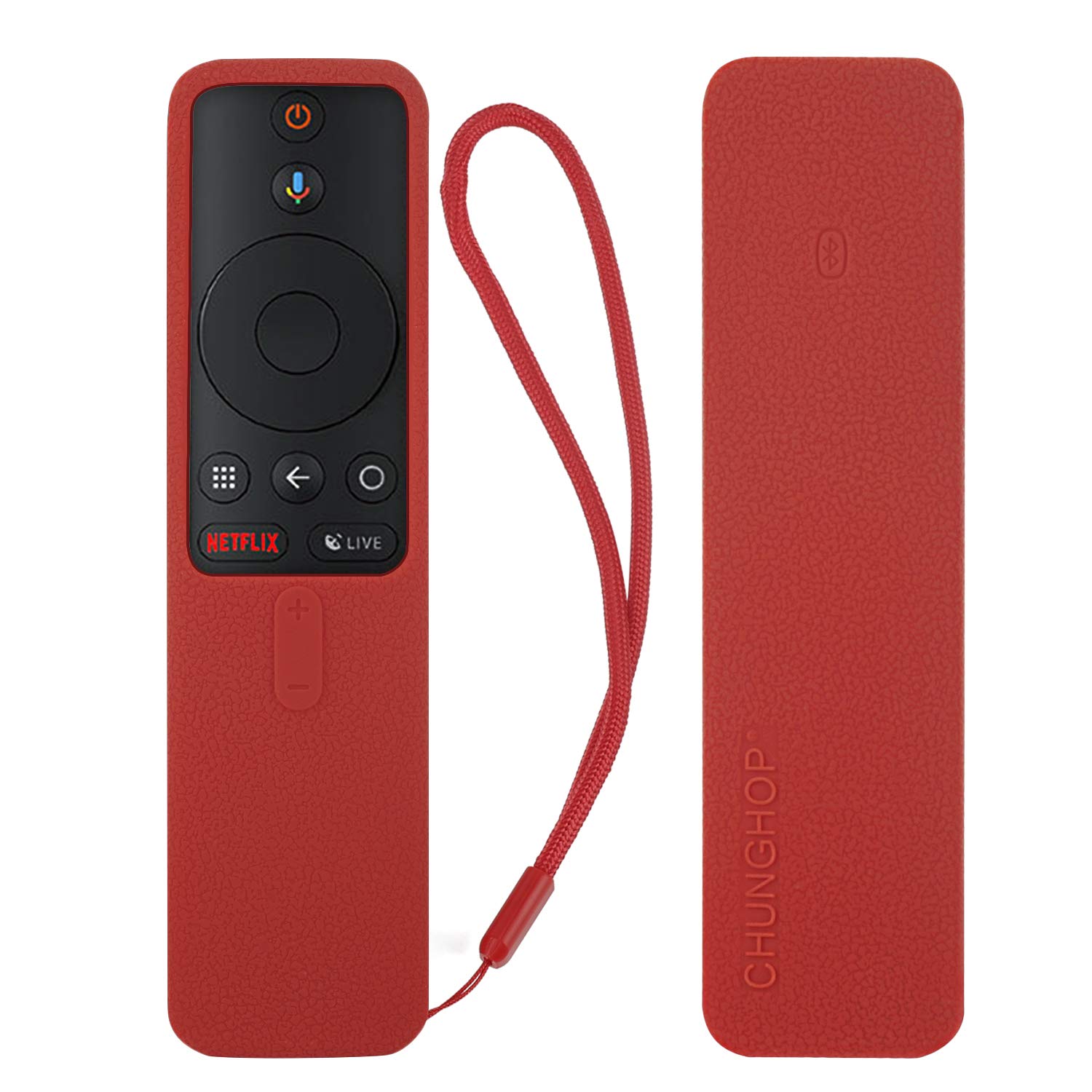 NCProtective Silicone Remote Case for XIAOMI MI Box S MI Box X Remote Cover Shockproof Remote Holder for MI Box S Remote Anti-Slip Anti-Lost with Lanyard (Red)