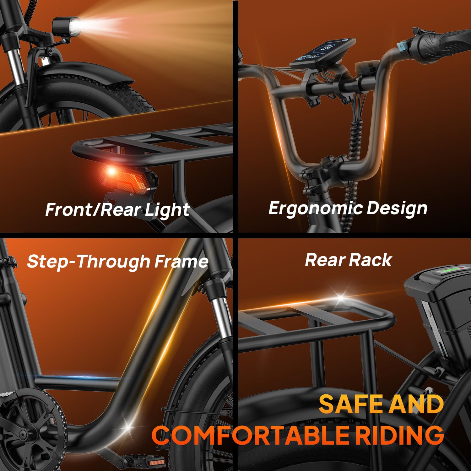 URLIFE E Bike für Erwachsene, 20 * 3.0" Fat Tyre Elektrofahrrad Für Stadtpendler, 48V 13Ah Austauschbarem Akku bis 100KM, 250W Motor mit LCD Display, 7 Gang Elektrofahrräder Für Herren Damen