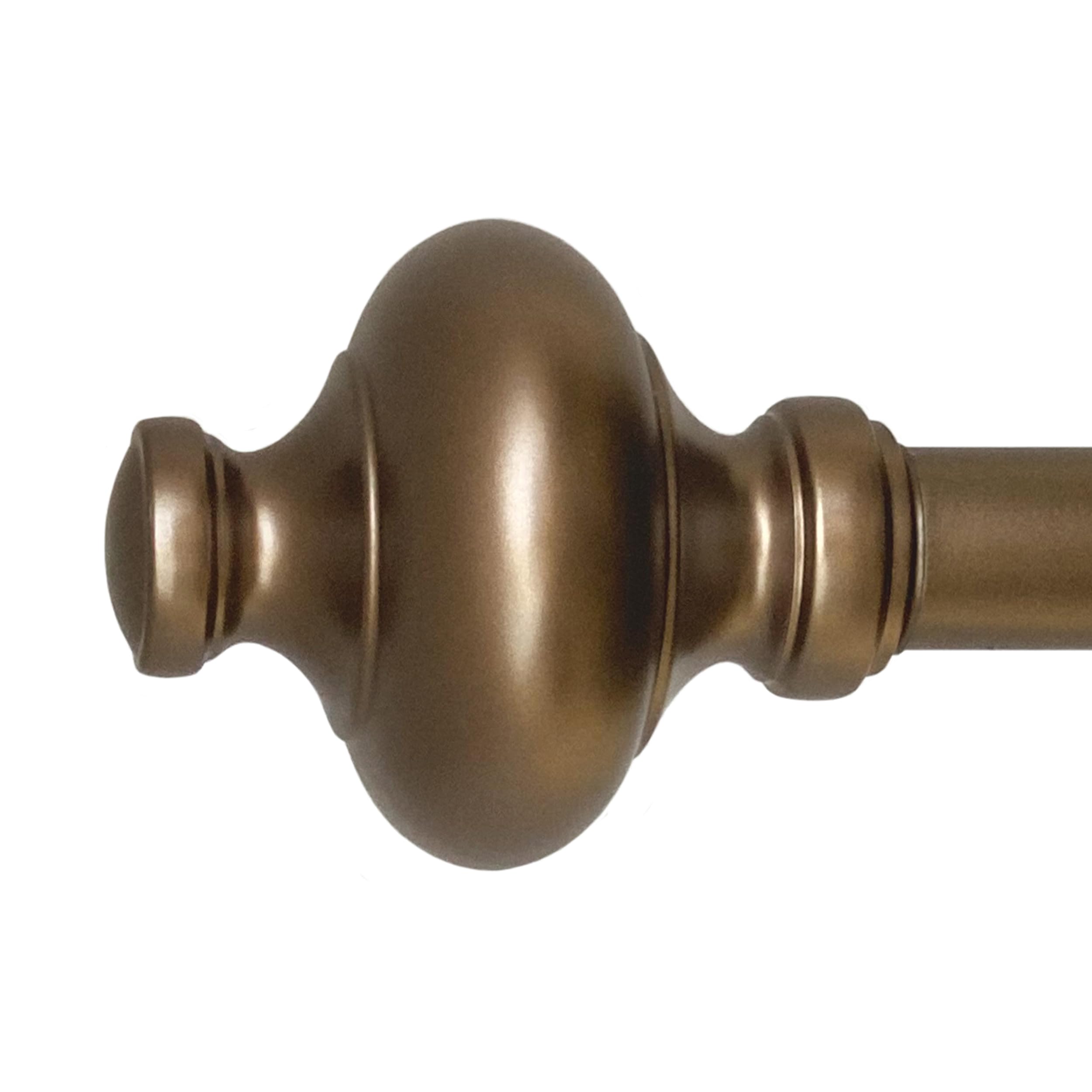 Cardiff 72-144 Inch Adjustable Curtain Rod Set, 1 Inch Diameter in Dark Bronze