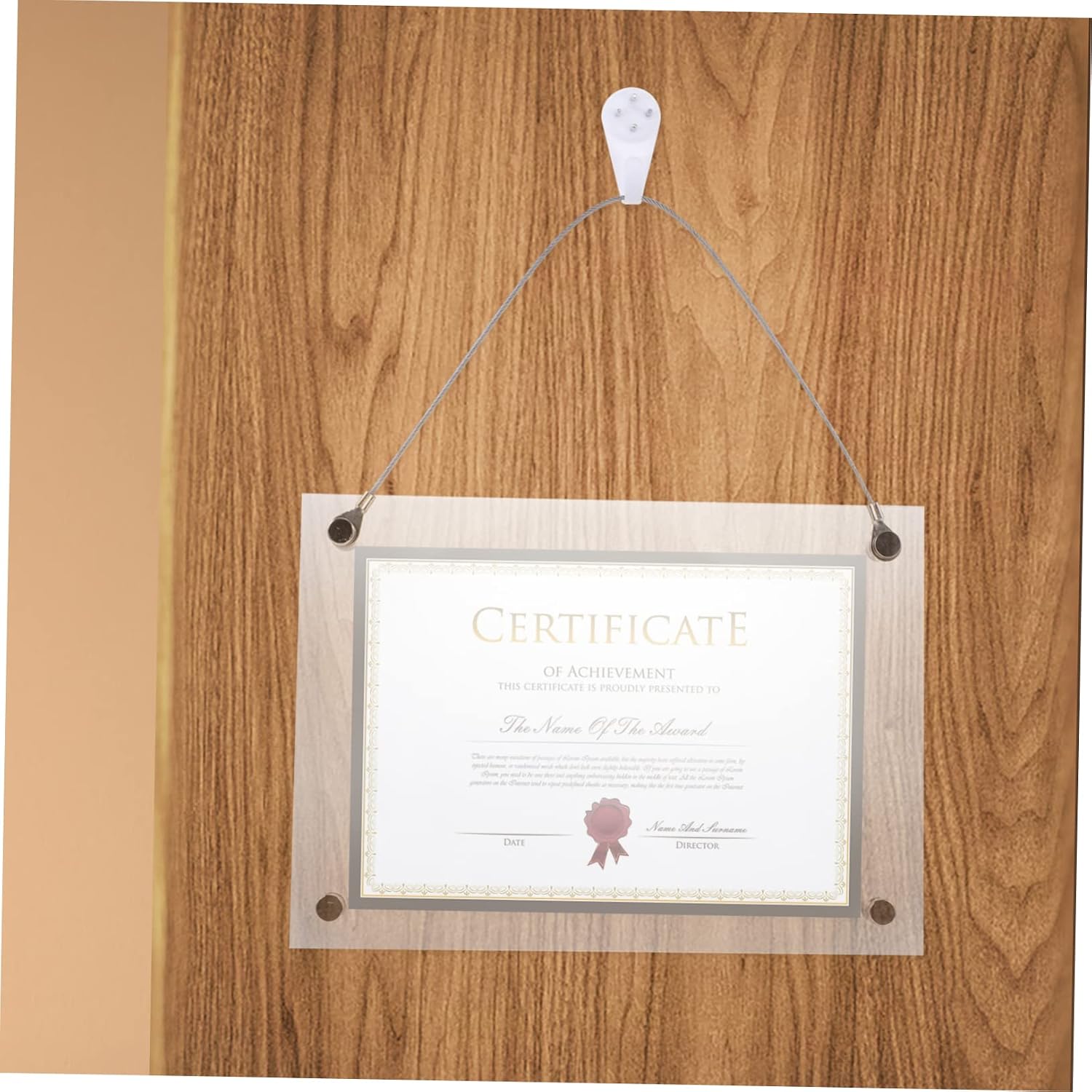 VOSAREA 1pc Creative Acrylic Wall-mounted Photo Frame for Home and Office Display Holder for Certificates Business Licenses and Artwork Versatile Decoration
