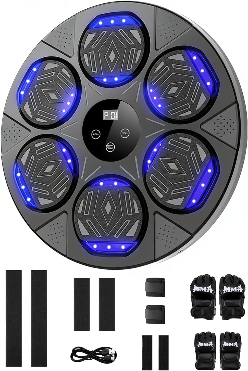 2026 Music Boxing Machine for Adults ＆ Kids, 9 Modes ＆ 9 Speeds Bluetooth Smart Boxing Machine with Gloves, Wall Punching Machines Reflex Training for Game, Home, Office, Gym