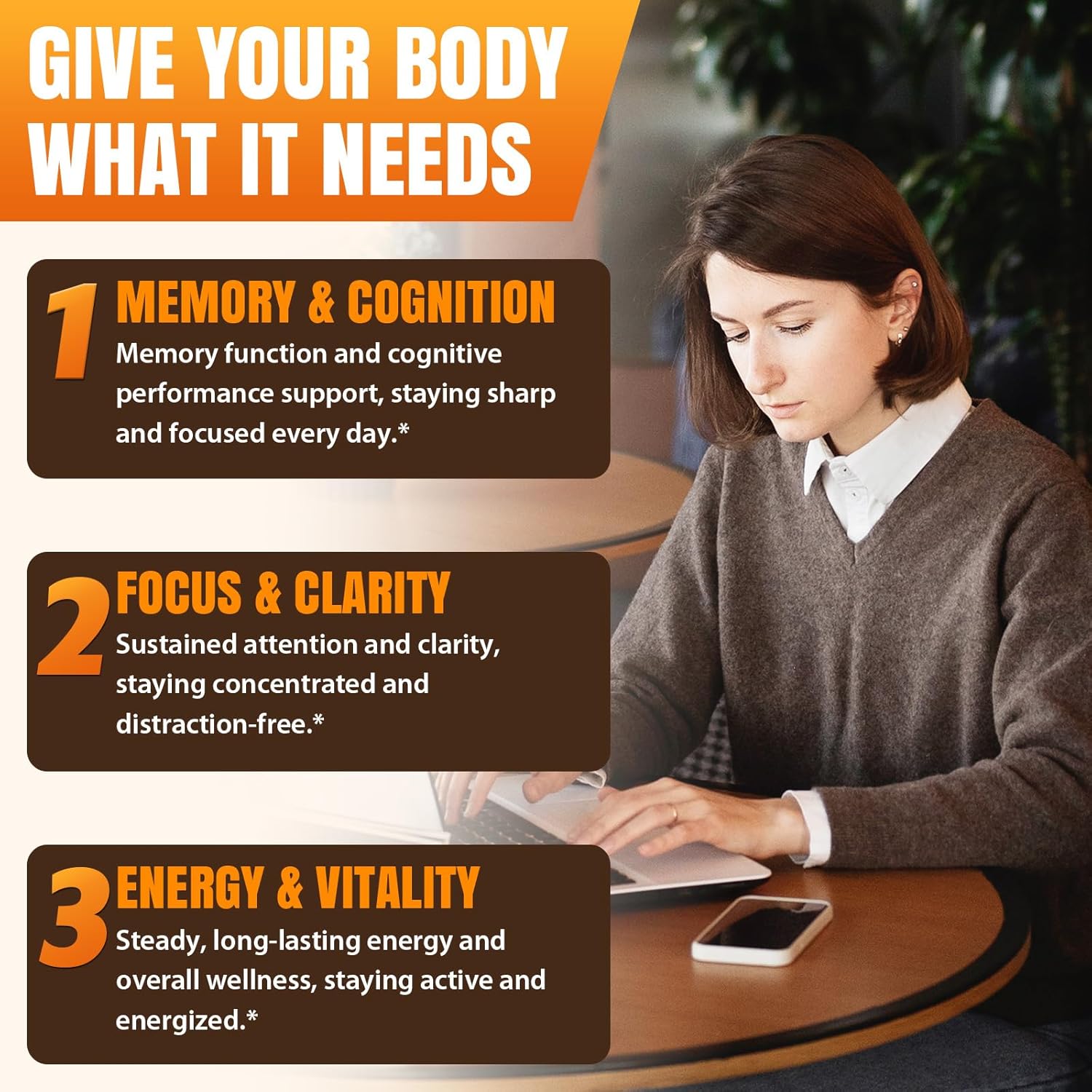 Brain Supplements for Memory and Focus, Mushroom Supplement, 20 in 1 Mushroom Complex with Lions Mane, Reishi, Turkey Tail, Cordyceps, Shiitake, for Focus, Brian, Memory Supplement, 120 Capsules