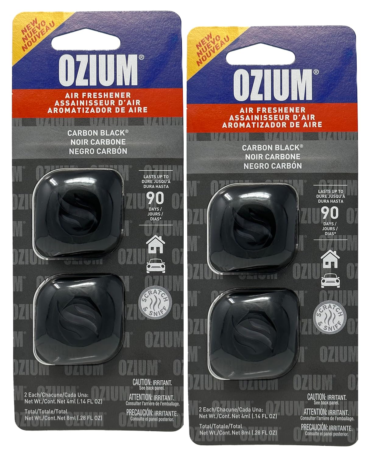 OziumMembrane Car Vent Clip AC Air Fresheners Car Air Freshener and Car Odor Eliminator (Carbon Black, 4 Packs)