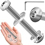 (20Sets) 3/8-16 Bolt x 1" Bouton tête de socket bouchon boulons vis, noir oxyde 304 Noix et boulons en acier inoxydable, 18-8 Allen Vis, noix et boulon Kit d'assortiment, Hex Spenner de Mywish