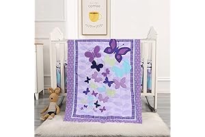 Wowelife Purple Crib Bedding Set: Butterfly Bliss for Your Baby's Comfort