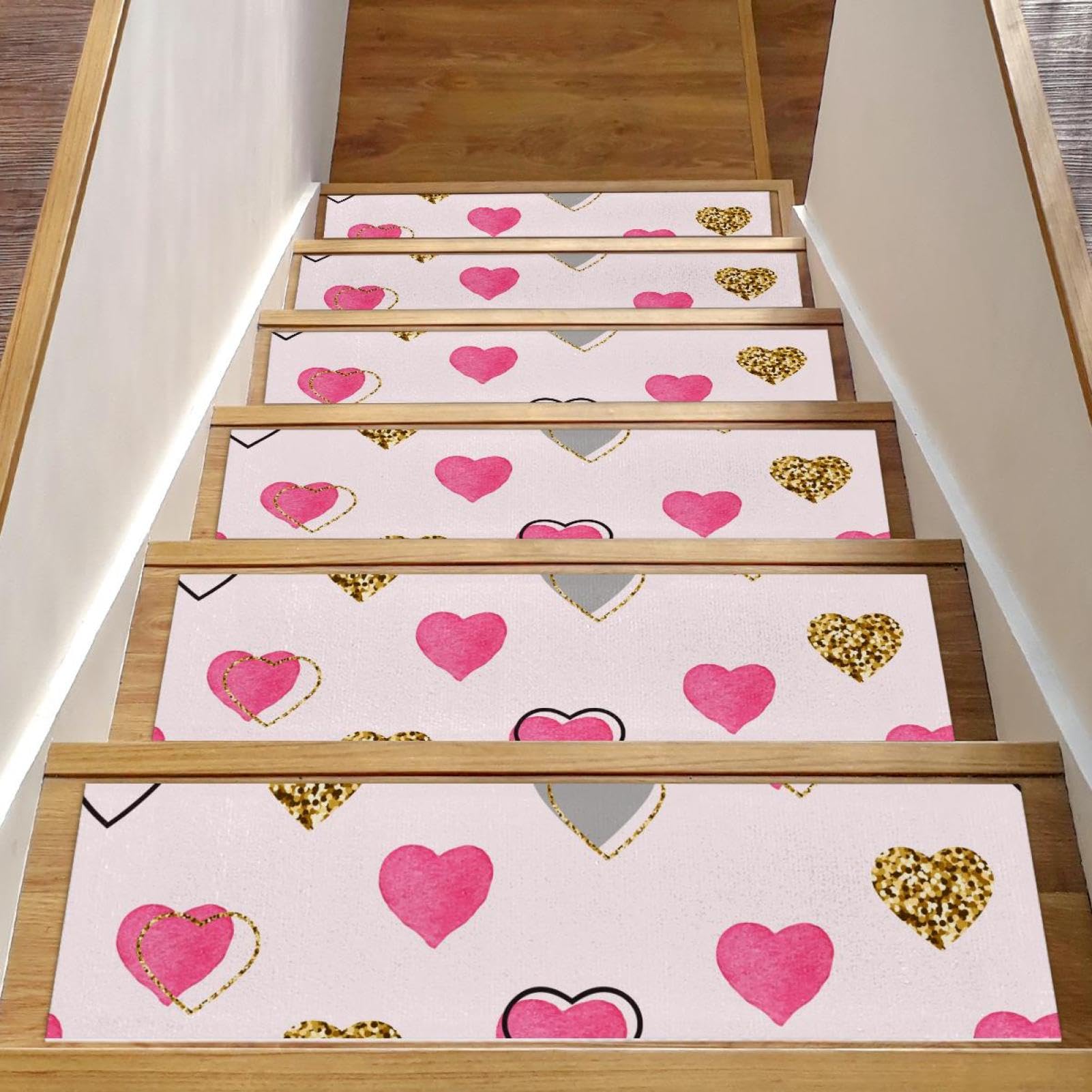 Alfombras para escaleras de madera de 76x20 cm: tapete antideslizante interior