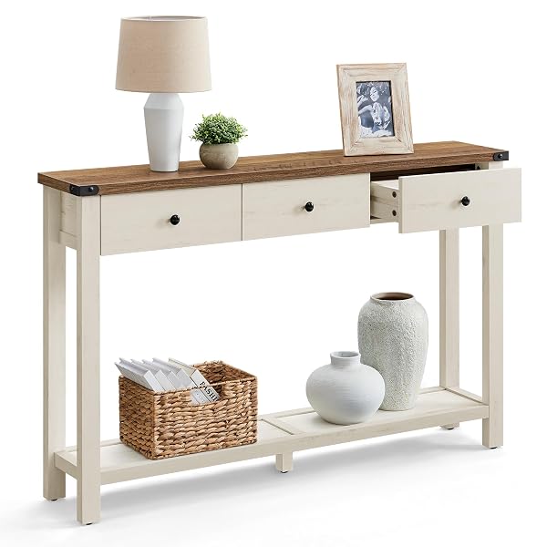 Rustic Farmhouse Console with Drawers
