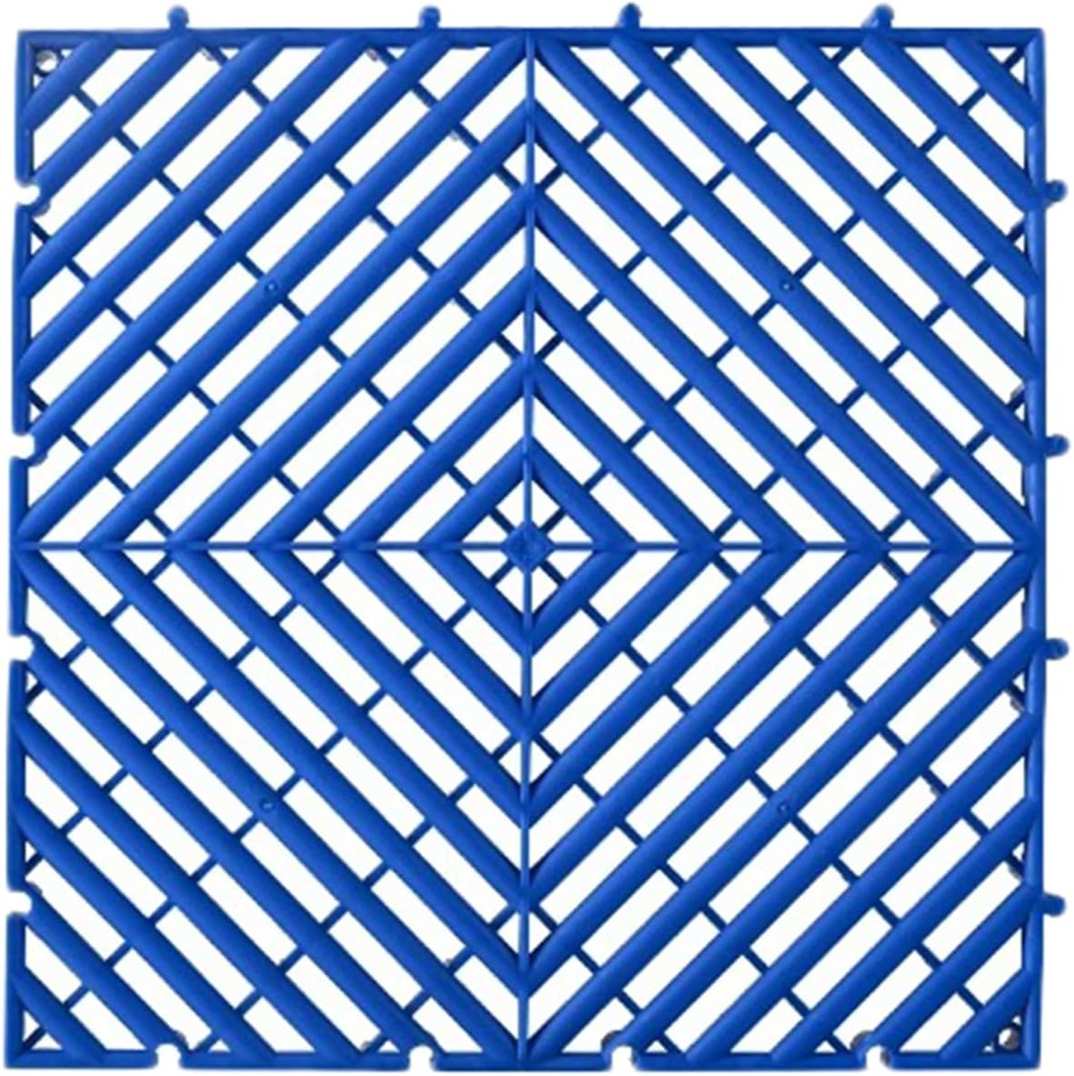 Interlocking PP Floor Mats, Non-Slip Drainage Tiles, Splicing Cushion Flooring, Heavy-Duty 11023 lbs Capacity, Black, 4-Piece Set for Home & Garage Use