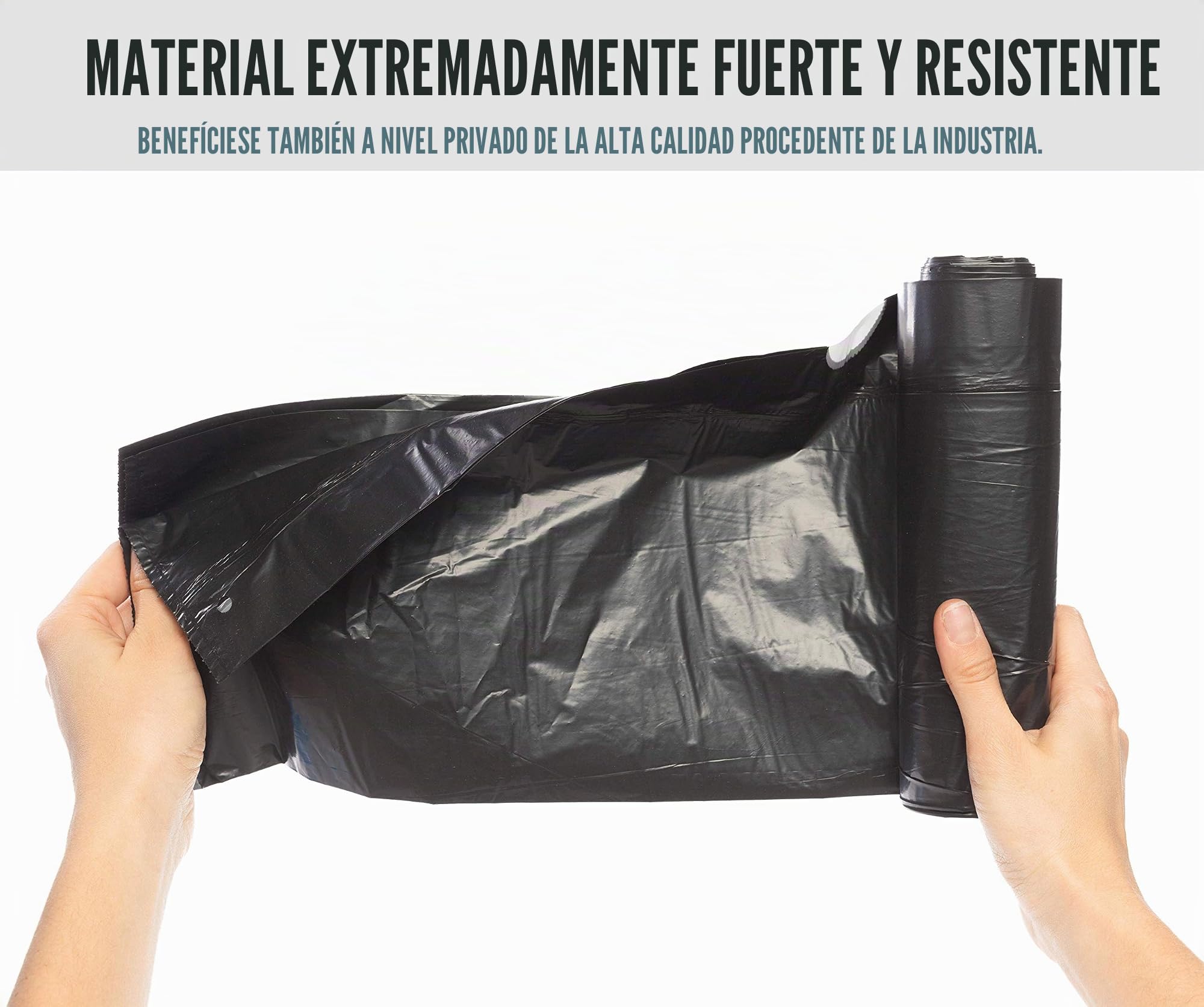 80 unidades EXTREM bolsas de basura 240 L resistentes, ocho rollos, 70 μ profesionales pesadas XL negro para camping, hogar e industria, fuertes bolsas de LDPE 100 cm x 125 cm