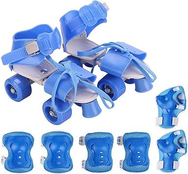 Amazon フェリモア ローラースケート キッズプロテクターセット 靴を履いたまま装着 サイズ調整可能 子供用 ブルー フェリモア ローラースケート