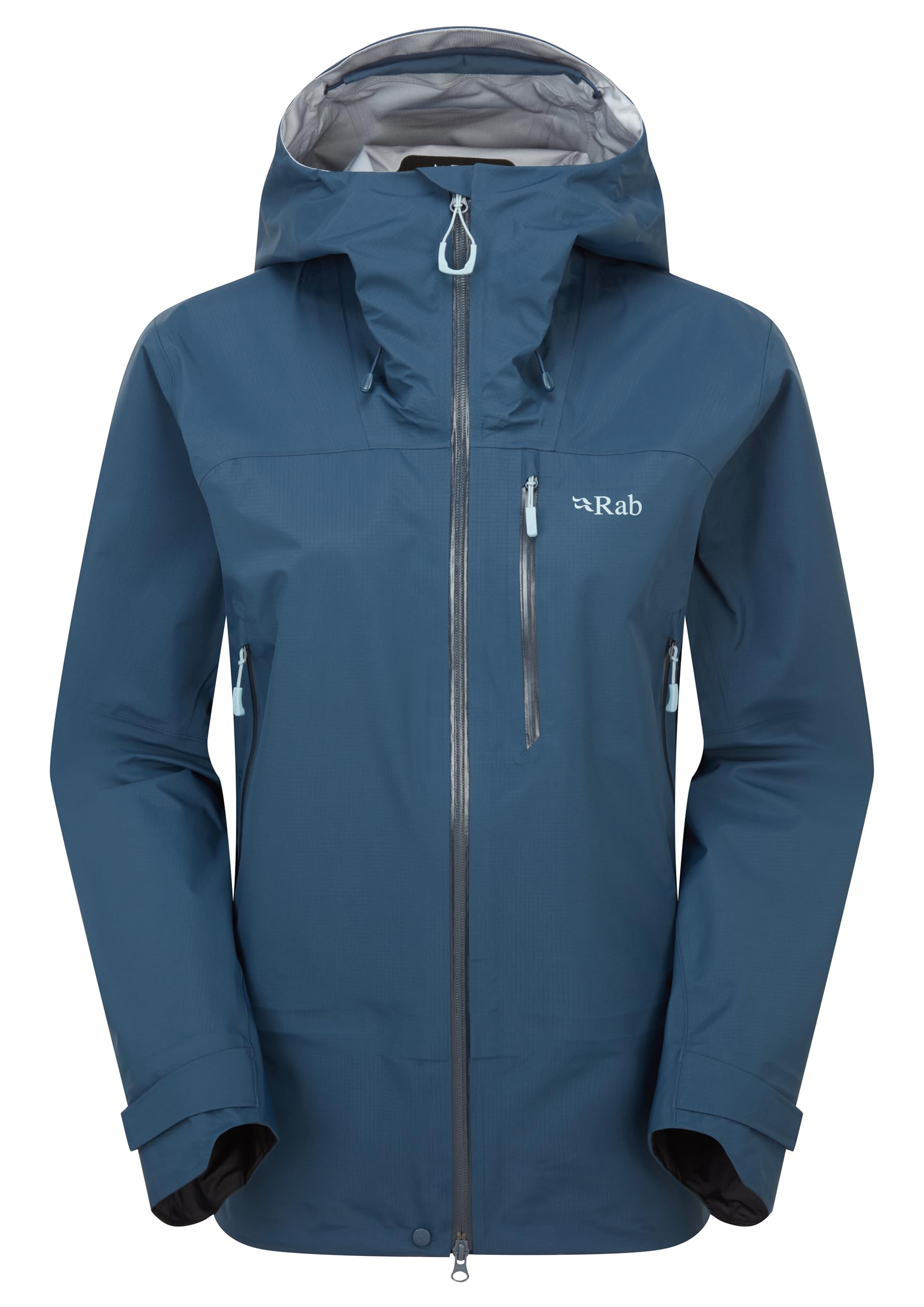 Rab Women's Tempest Blue Firewall Mountain Jacket - Lightweight Waterproof Hooded Coat For Climbing & Hiking - Small