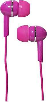 Magnavox MHP4850-PK Ear Buds in Pink | Available in Black, Blue, Pink, Purple, White | Ear Buds Wired | Extra Value Comfort Stereo Earbuds Wired | Durable Rubberized Cable |