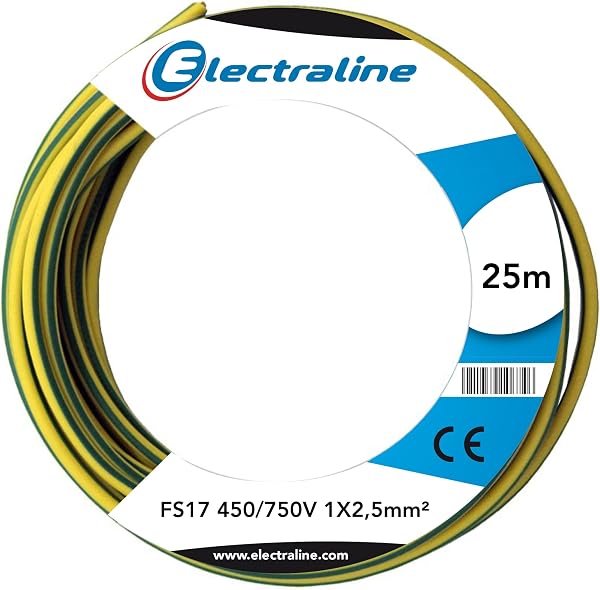 Electraline 13172 Cable FS17 1x2.5mm 25m Amarillo/Verde