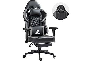 Dowinx Massage Gaming Chair - Premium Memory Foam Cushion and Footrest