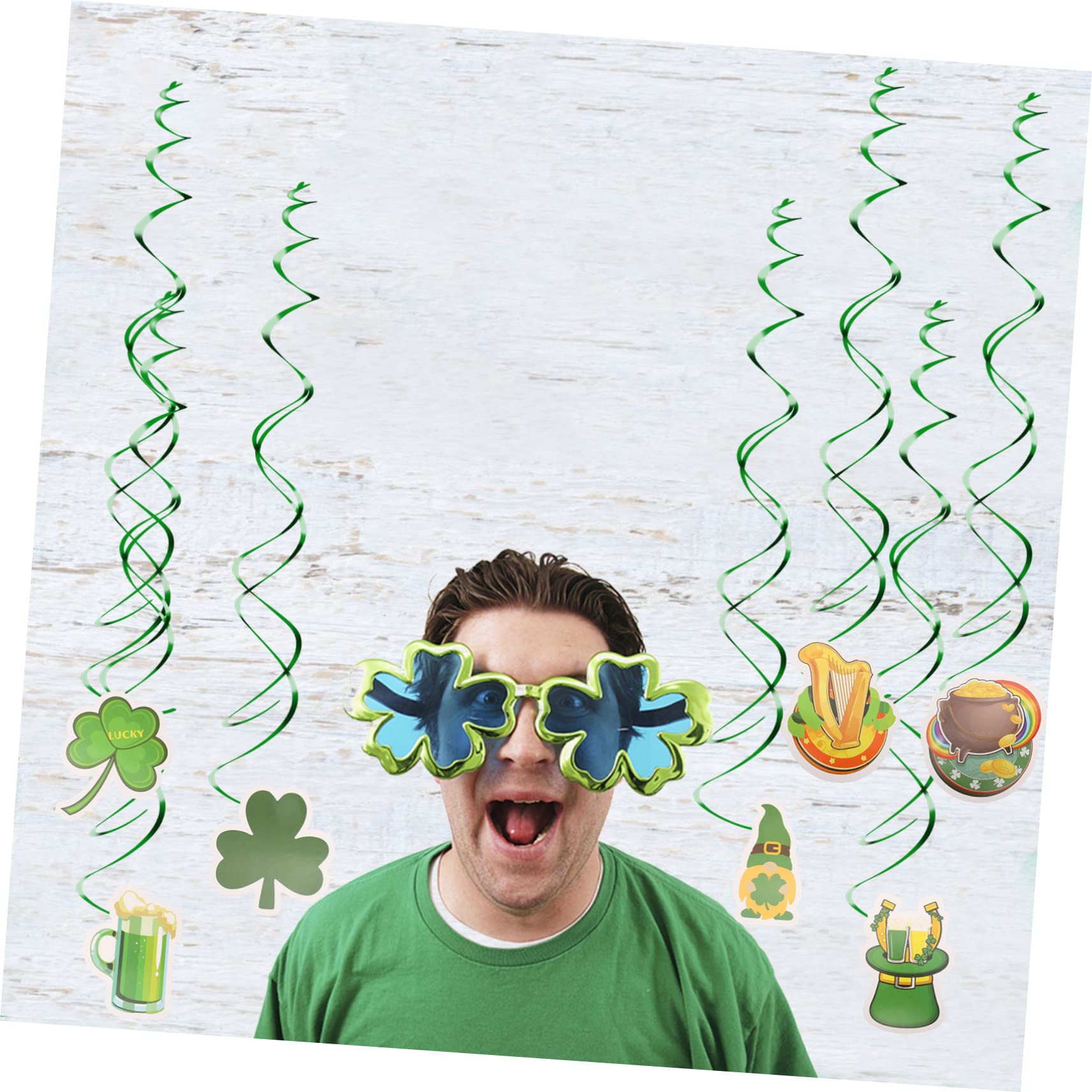 TOPBATHY 5 Set di Ghirlande di Fiori A Spirale Appesi per Decorazioni Ornamenti Verdi Decorazioni Festoni per Feste Spirali Appese per Decorazioni per Feste Decorazioni per Festival
