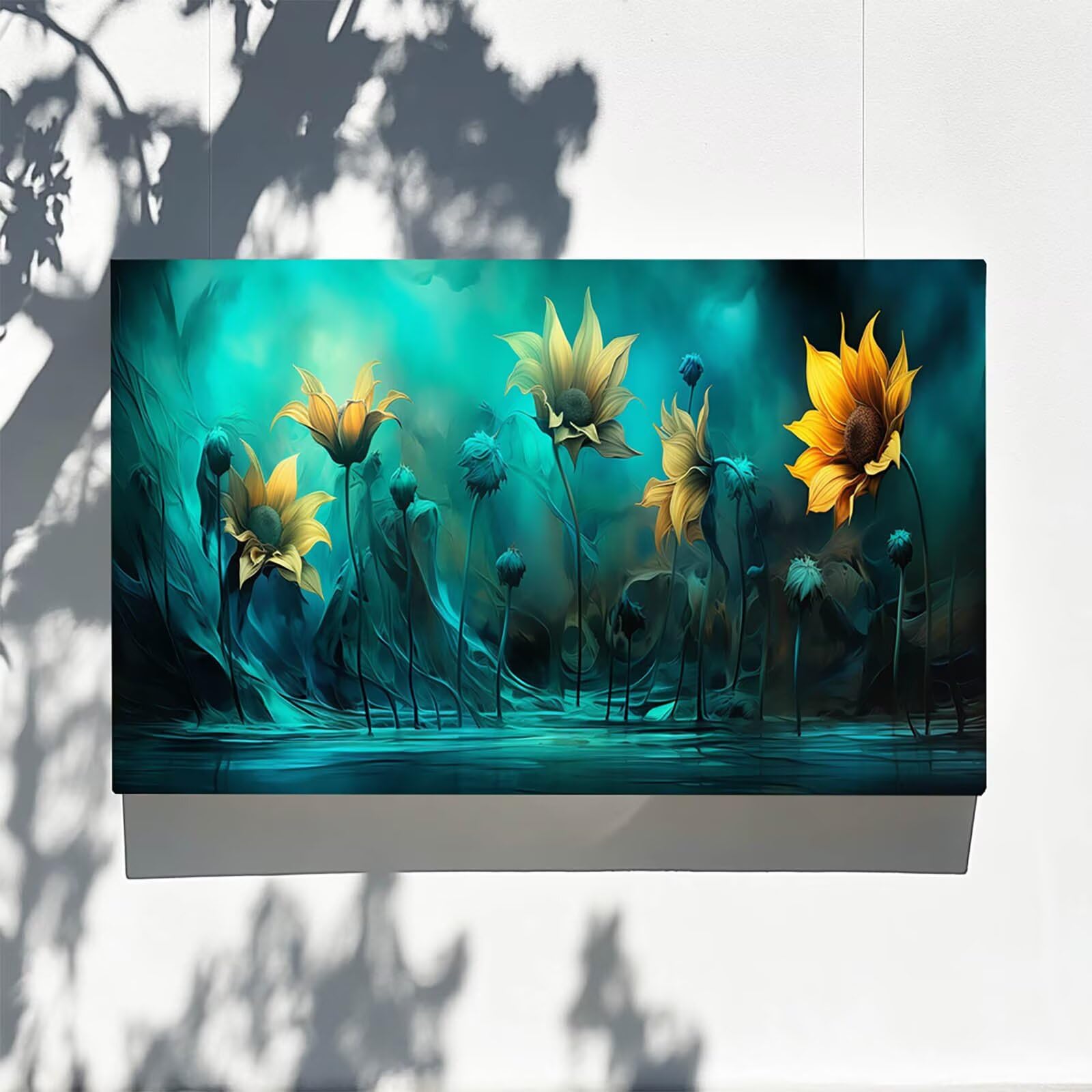 Malen nach Zahlen Erwachsene Sonnenblume Malen nach Zahlen ab 7 jahre Mädchen Abstrakt Kreativ set für Erwachsene mit Leinwand Acrylfarben set und Pinsel,Bastelset zum Bemalen,Wanddeko 80X160cm 7-1-3