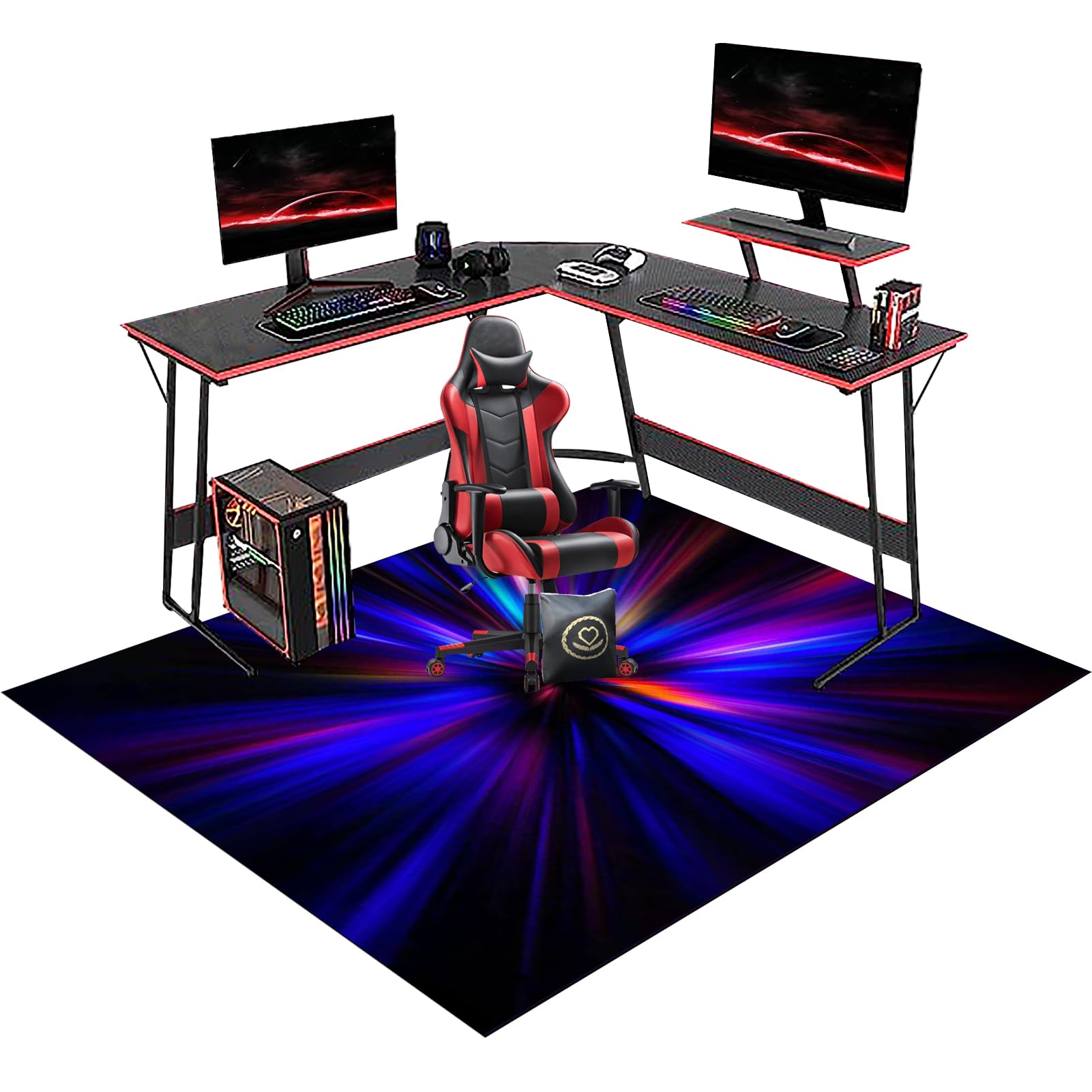 Office Chair Mat for Carpet Floor - Non-slip Gaming Chair Mat - Carpet Protector Chair Mat - Gaming Rug - Floor Protectors for Chairs - Carpet Floor Protection - Computer Chair Mat 160 x 200 cm