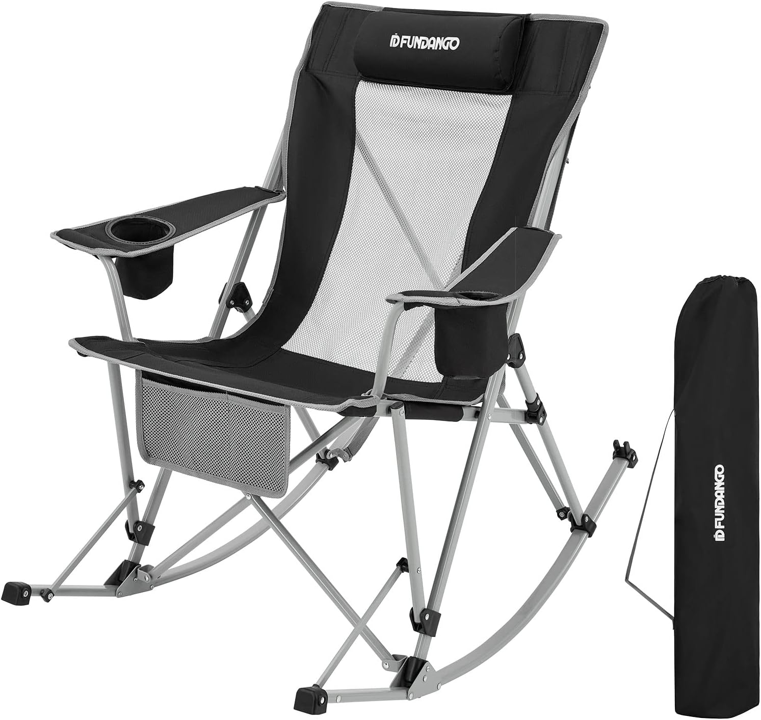 FUNDANGO Camping Rocking Chairs for Adults, Portable Rocking Chair ...
