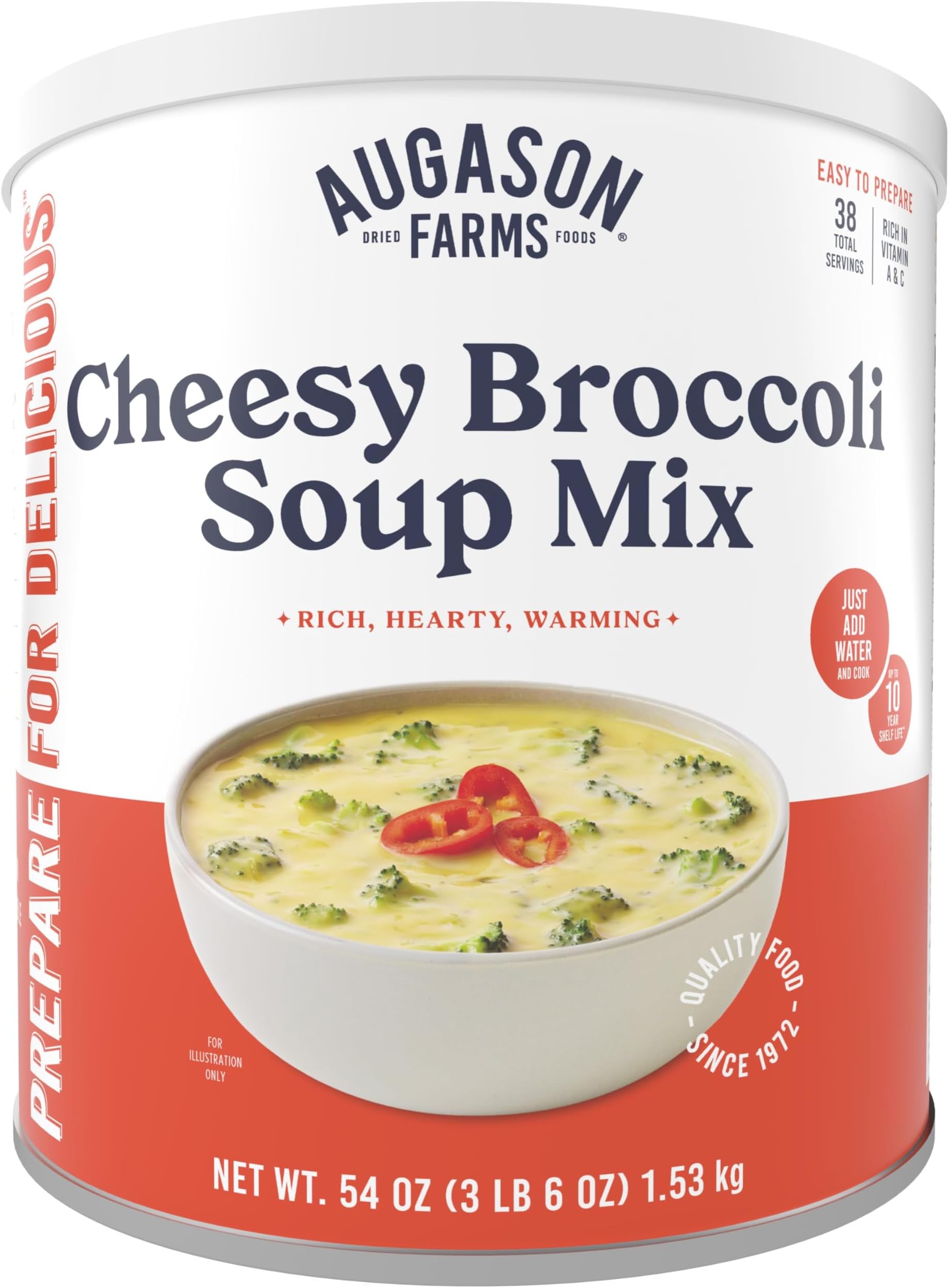 Cheesy Broccoli Soup Mix Can, Emergency Food Supply, Everyday Meals, 38 Servings
