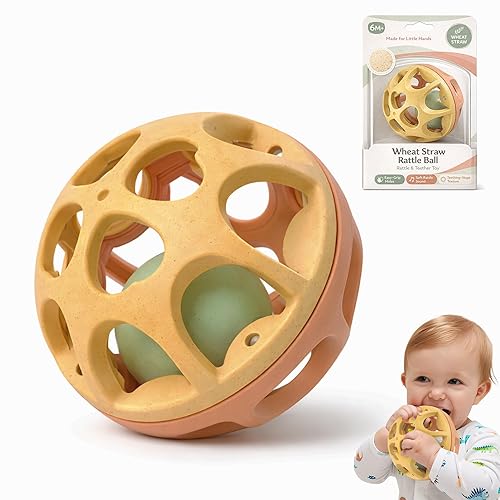Miniatura 7 de Pelota de sonajero para bebé, juguetes Montessori sensoriales para dentición, juguete suave para masticar con sonajeros para bebés, juguetes de