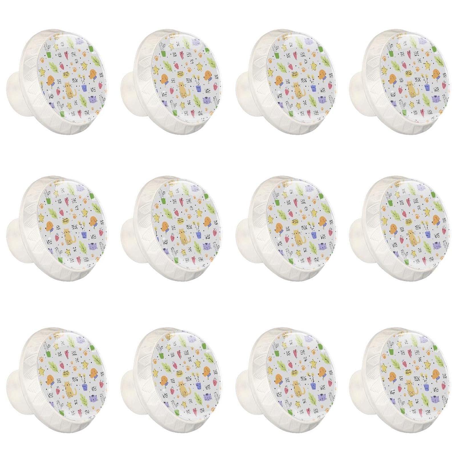 Boutons d'armoires de cuisine pour rénover facilement une commode ancienne avec 12 pièces multicolores