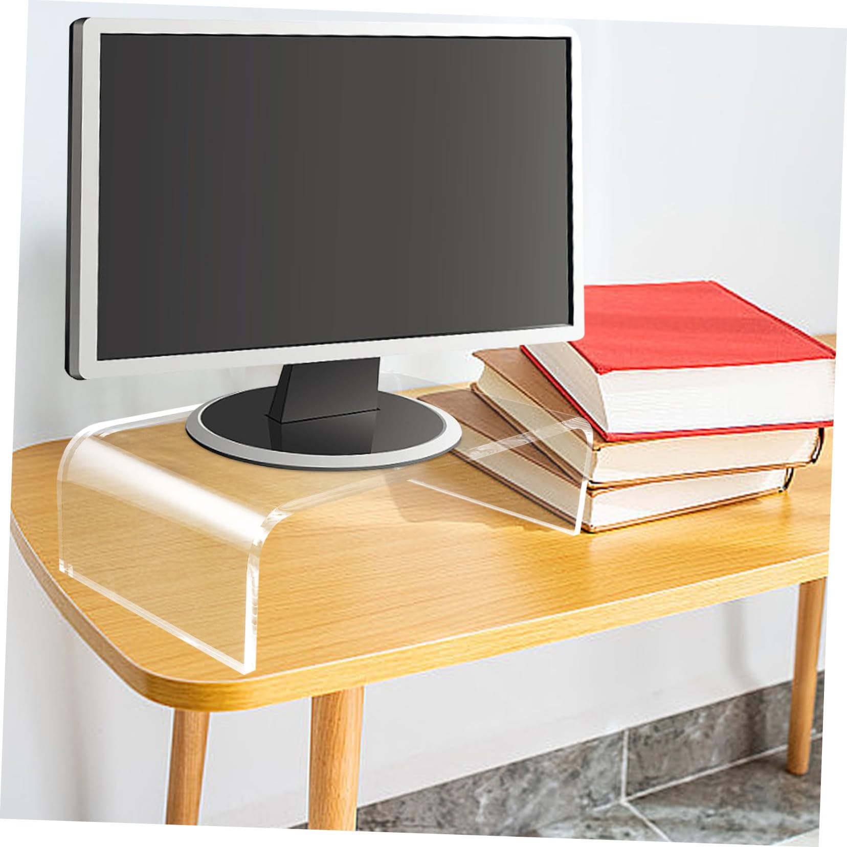 Homoyoyo Support De Moniteur Acrylique Transparent Pour Ordinateur Support Pour Écran Ordinateur Surélévation Pour Bureau