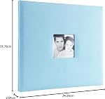 MCS MBI 13.5x12.5 Fashion Fabric Scrapbook Album with 12x12 Pages & Photo Opening, Sky Blue (802514)