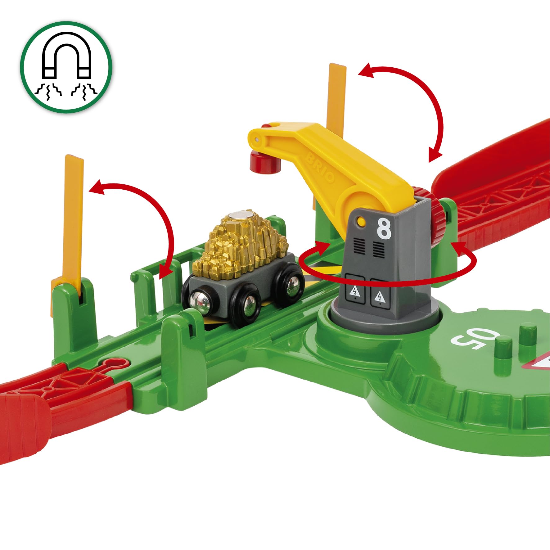 Brio World - 36010 - Circuit Montagnes et Chargements - Coffret Complet de 49 pièces - 5 Niveaux de Hauteur différents - Circuit de Train en Bois - Jouet Mixte à partir de 3 Ans 63601000