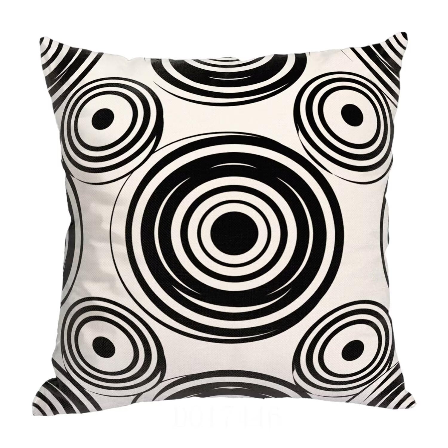 Housse de Coussin 65x65cm Lot de 4 Housse Coussin Doux Coussin GéOméTrie Canapé Taie d'oreiller Noir Et Blanc Housses de Coussin en Doux pour Chambre, Chaise, Salon, Jardin, Canapé Decoration mu-224