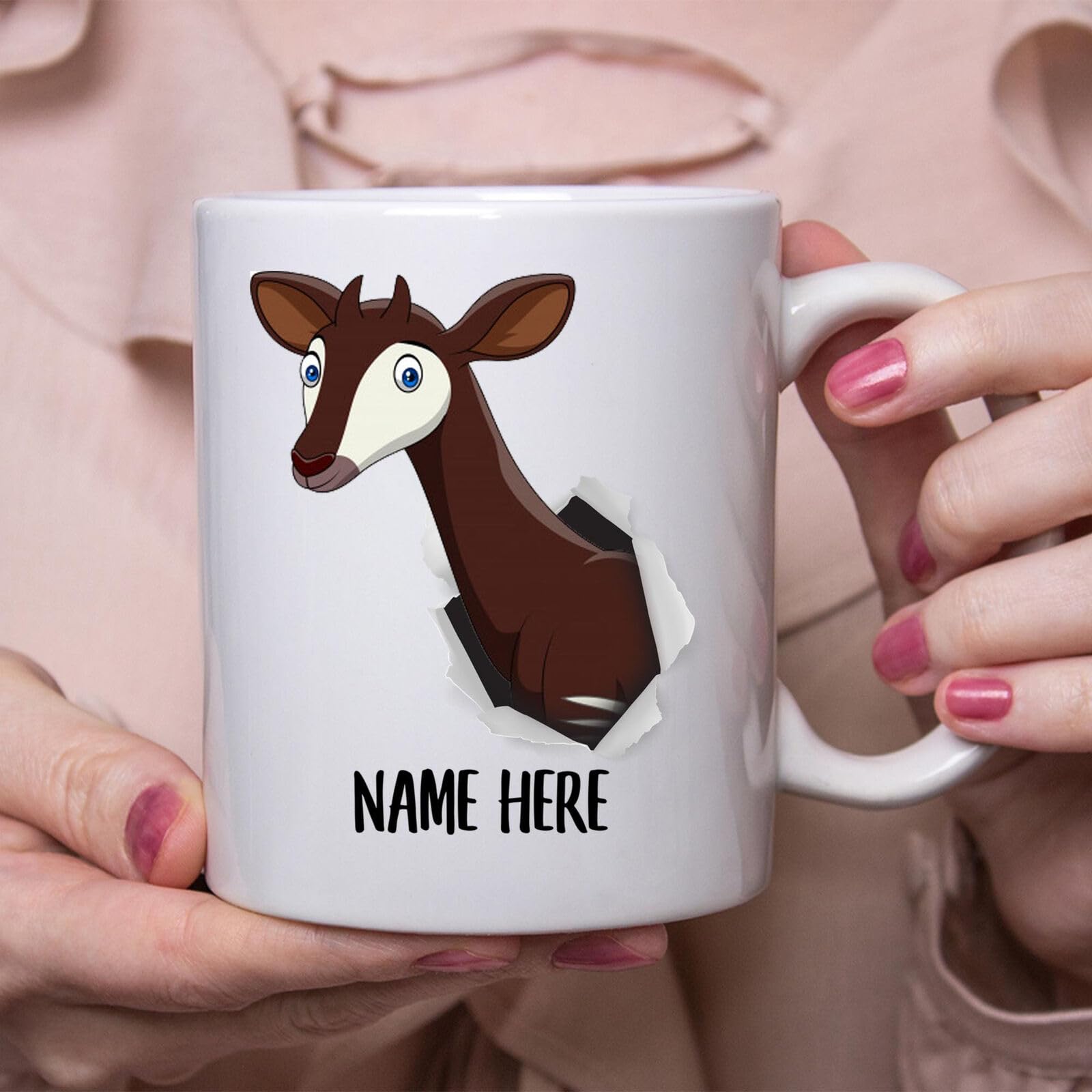 Funny Personalized Okapi Custom Name Coffee Mug Cofee Cup Printed Coffee and Tea Ceramic Mug- 320 ML Ceramic Coffee Mug 4468