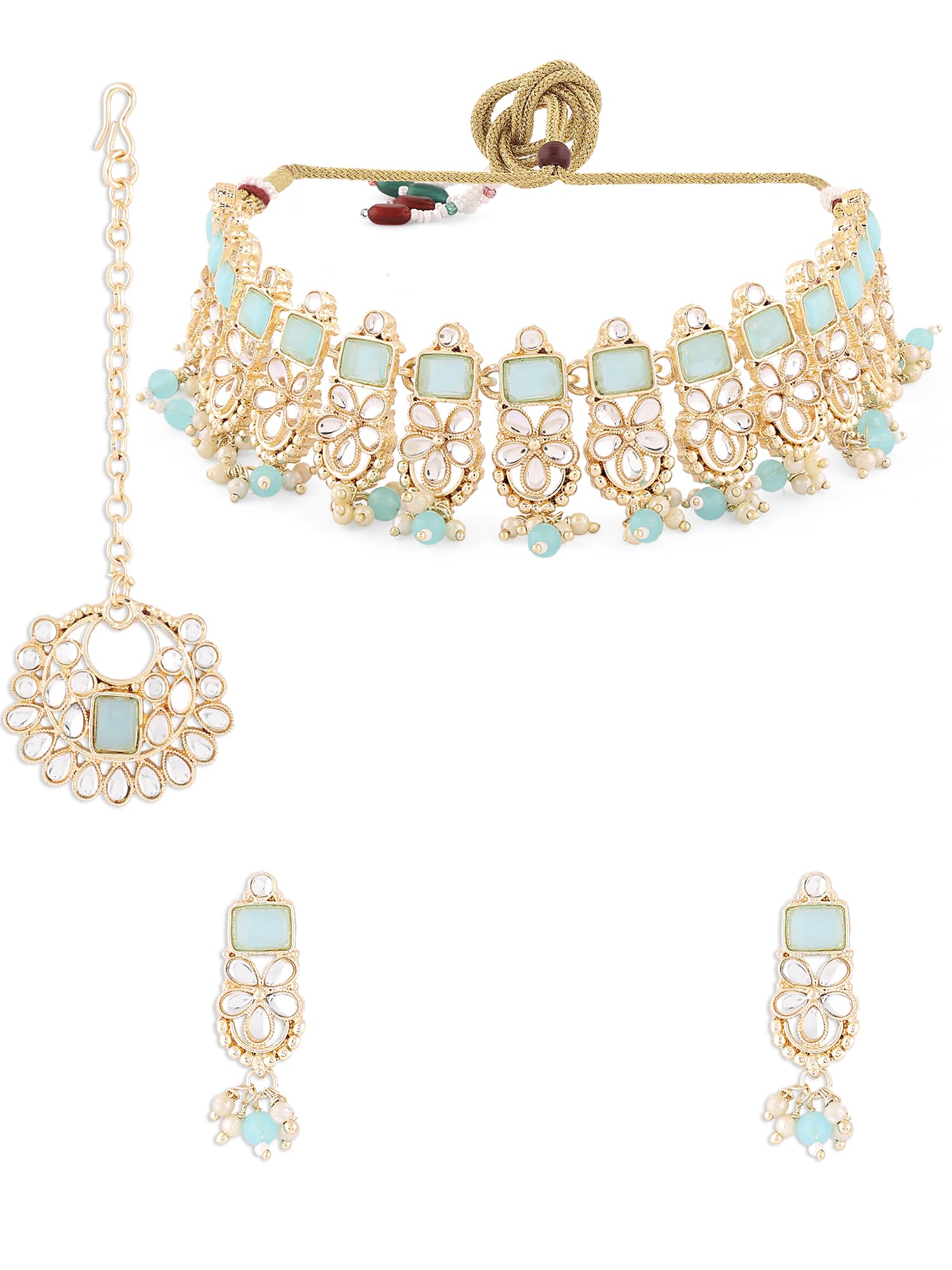See full amazon price history chart for ZAVERI PEARLS Turquoise Blue Kundan Stones & Beads Necklace Earring & Maangtikka Set For Women-ZPFK16685 ZAVERI PEARLS Turquoise Blue Kundan Stones & Beads Necklace Earring & Maangtikka Set For Women-ZPFK16685 (B0CKZFCZP7) Amazon Price History, Amazon Price Tracker