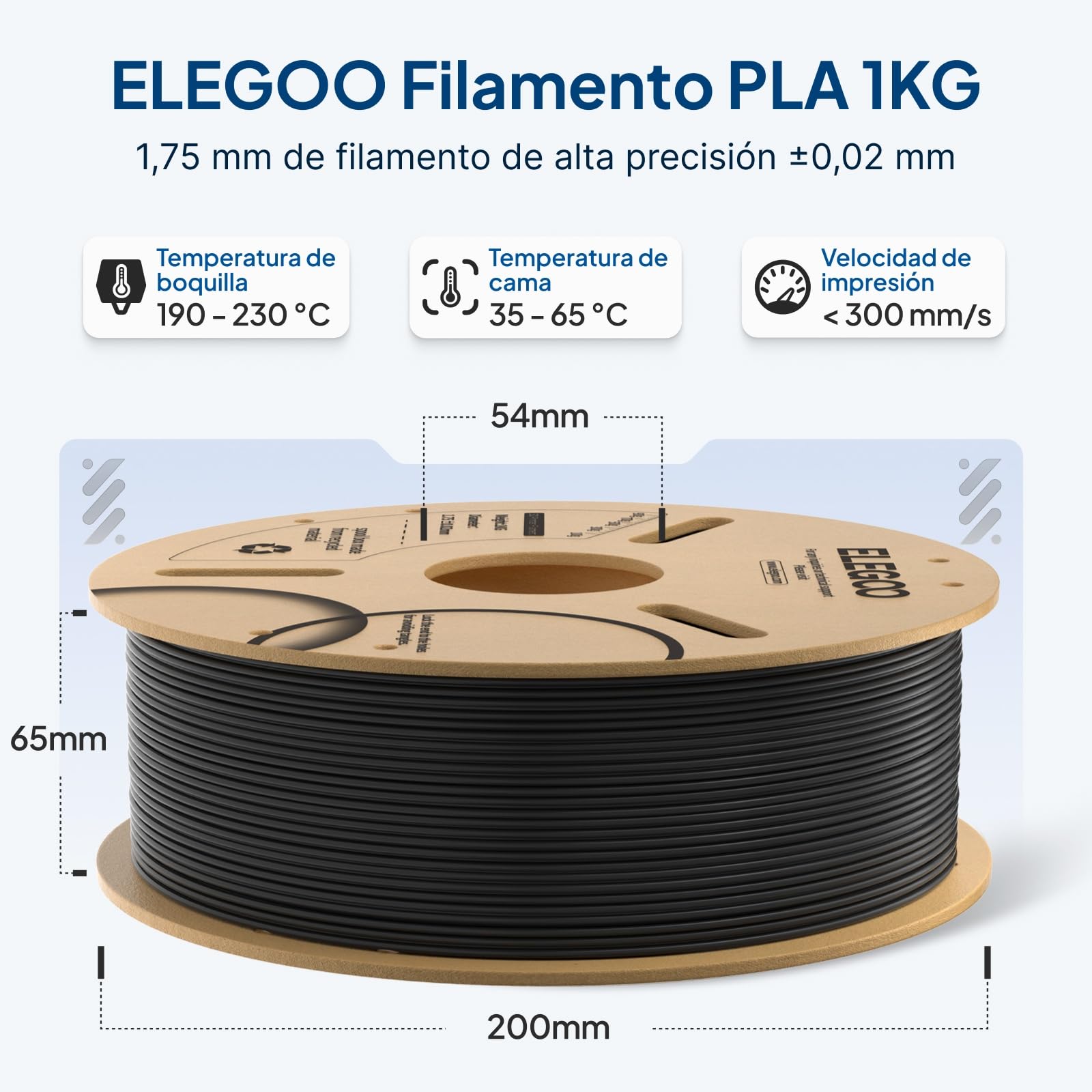 ELEGOO Kit de Accesorios Solo para Centauri Carbon, Incluye Filamento PLA x1, Placa de Construcción x3, Pegamento Líquido Pei x2, Boquilla de Acero Endurecido de 0,4 mm x1, Pies Antivibración x4