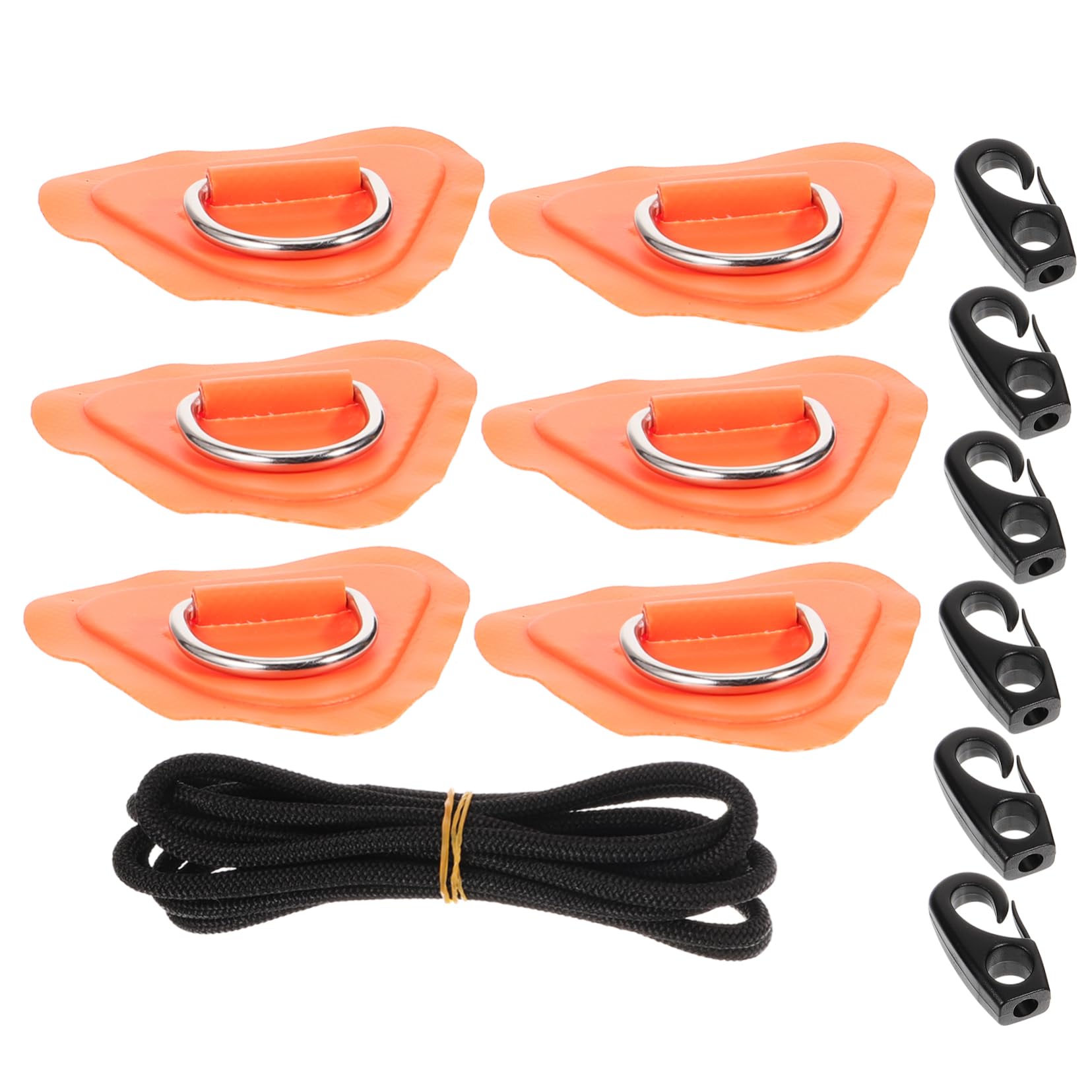 Toyvian Aufblasbare Plattenfixierzubehör D Ringe Kajak-Patches Kajak -Teile Aufblasbares Boot D-Ring-Patch Flicken für Schlauchboote Aufblasbares Kajakzubehör Plastik Orange