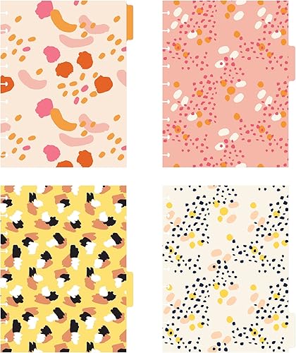 Avery Divisores de planificador para planificadores Happy Planner de 9 discos de tamaño clásico, juego de 4 pestañas, diseño de puntos, 1 juego