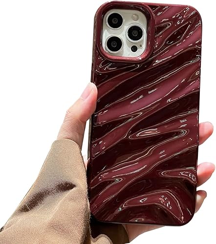 Funda de lujo con diseño de ondas de agua compatible con iPhone 13 Pro, bonita funda de lujo con forma de onda para mujeres y hombres, TPU suave a