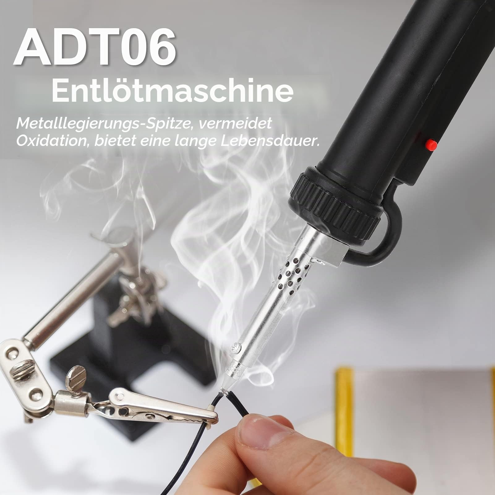 Weytoll Elektrische Entlötpumpe, Elektrisches Vakuum Entlötkolben, absaugen von flüssigem Lötzinn, 350W Entlötpumpe mit Heizung, Handfläche, Elektro-Solder Tin Sucker Va-cuum Soldering (Schwarz)